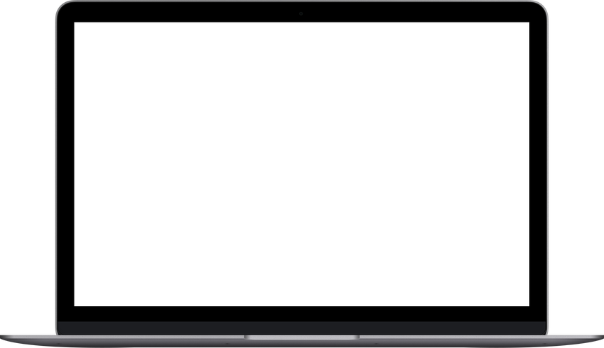 Laptop with Empty Screen for Mockup